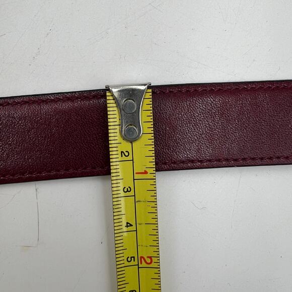 Vintage Gucci Leather Belt Burgundy Red - Picture 6 of 9